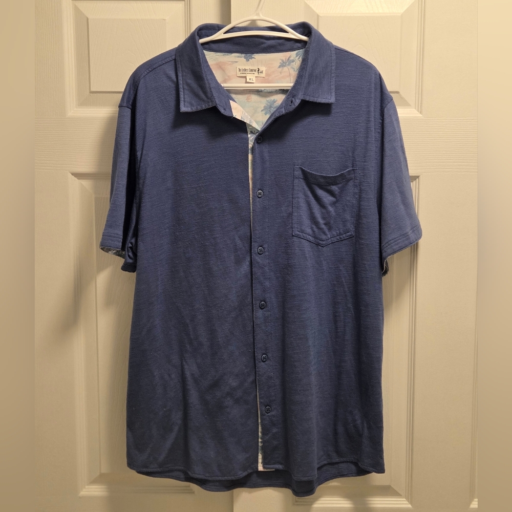 (5/$25) The Endless Summer Men's Casual Blue Button Down Shirt Size XL Surfing